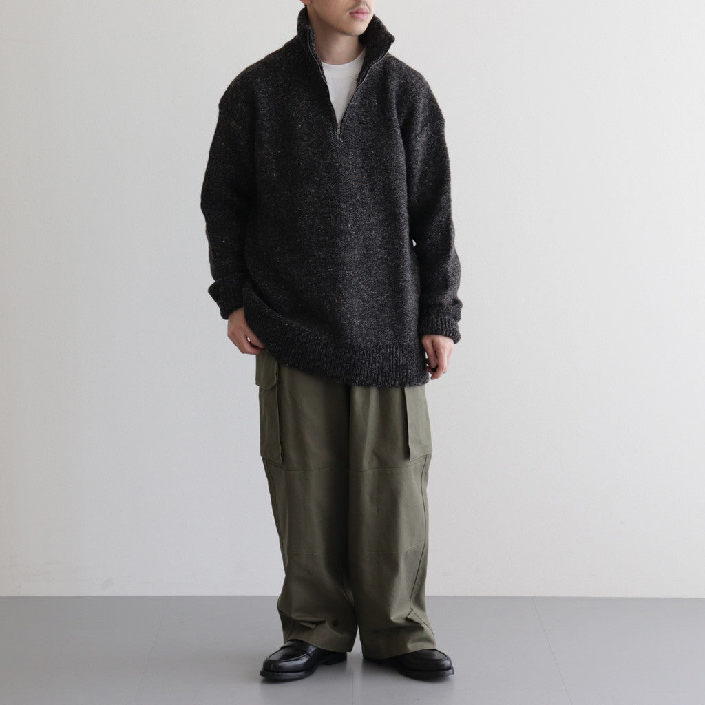 British Wool Half Zip Knit Made by macalastair #Dark Graphite x Gritstone [6033-1301]