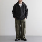 British Wool Half Zip Knit Made by macalastair #Dark Graphite x Gritstone [6033-1301]