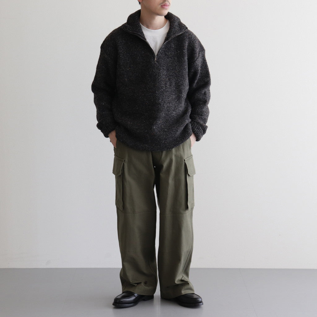 British Wool Half Zip Knit Made by macalastair #Dark Graphite x Gritstone [6033-1301]