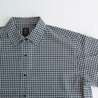 GINGHAM CHECK WOOL REGULAR COLLAR SHIRT #NAVY×IVORY [BN-24SM-028]