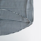 GINGHAM CHECK WOOL REGULAR COLLAR SHIRT #NAVY×IVORY [BN-24SM-028]