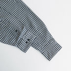 GINGHAM CHECK WOOL REGULAR COLLAR SHIRT #NAVY×IVORY [BN-24SM-028]