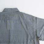 GINGHAM CHECK WOOL REGULAR COLLAR SHIRT #NAVY×IVORY [BN-24SM-028]