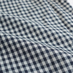 GINGHAM CHECK WOOL REGULAR COLLAR SHIRT #NAVY×IVORY [BN-24SM-028]