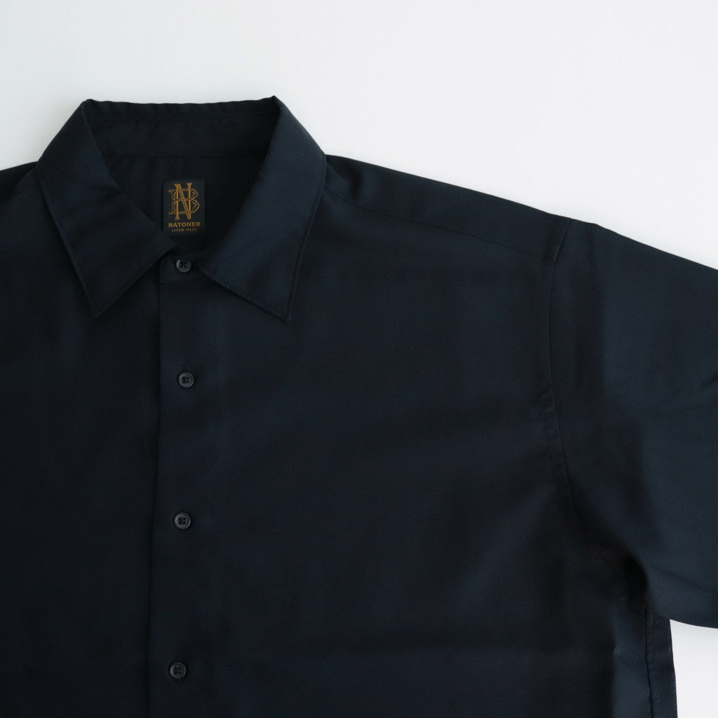 WOOL REGULAR COLLAR SHIRT #NAVY [BN-24SM-026]
