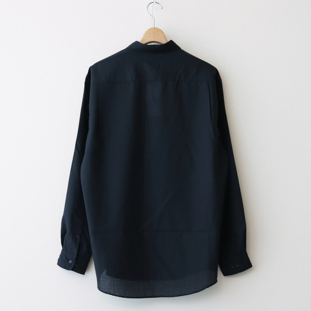 WOOL REGULAR COLLAR SHIRT #NAVY [BN-24SM-026]