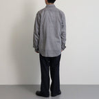 GINGHAM CHECK WOOL REGULAR COLLAR SHIRT #NAVY×IVORY [BN-24SM-028]