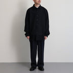 WOOL REGULAR COLLAR SHIRT #NAVY [BN-24SM-026]