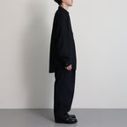 WOOL REGULAR COLLAR SHIRT #NAVY [BN-24SM-026]