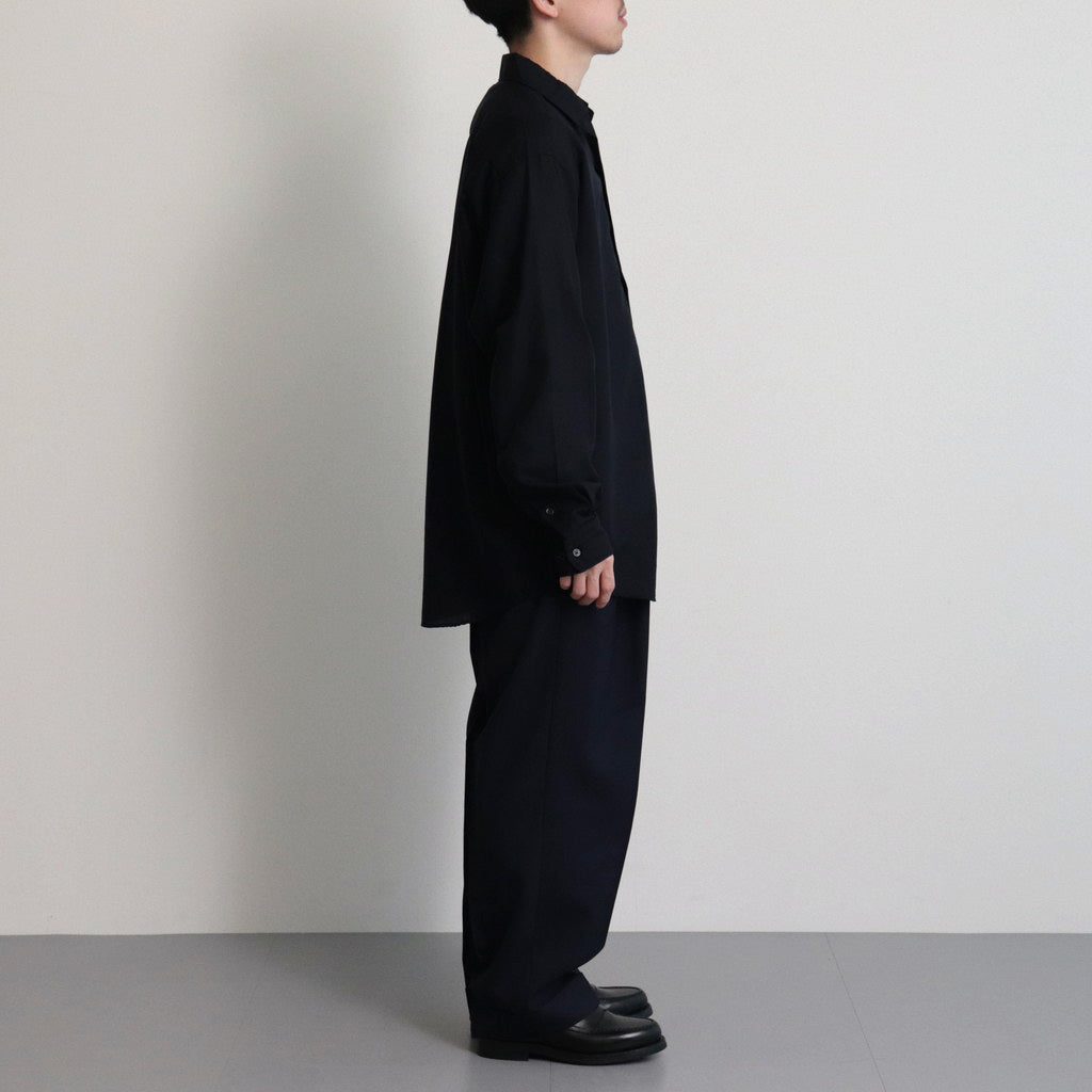 WOOL REGULAR COLLAR SHIRT #NAVY [BN-24SM-026]