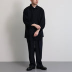 WOOL REGULAR COLLAR SHIRT #NAVY [BN-24SM-026]