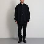 WOOL REGULAR COLLAR SHIRT #NAVY [BN-24SM-026]