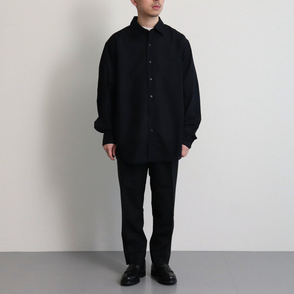 WOOL REGULAR COLLAR SHIRT #NAVY [BN-24SM-026]