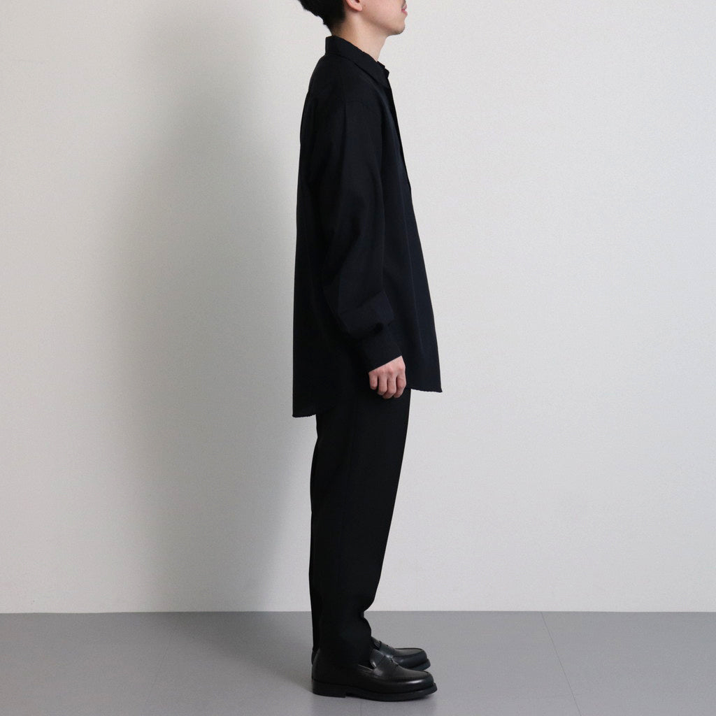 WOOL REGULAR COLLAR SHIRT #NAVY [BN-24SM-026]