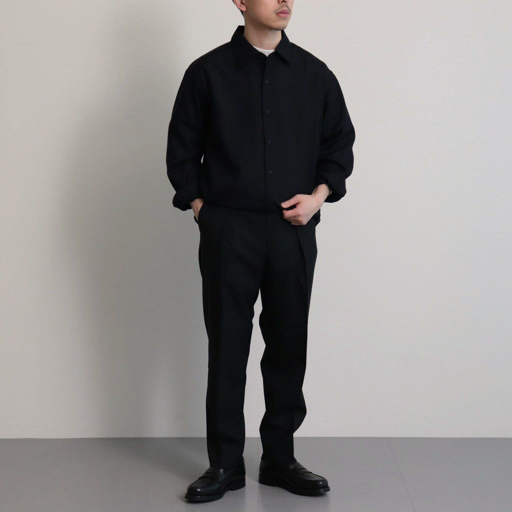 WOOL REGULAR COLLAR SHIRT #NAVY [BN-24SM-026]