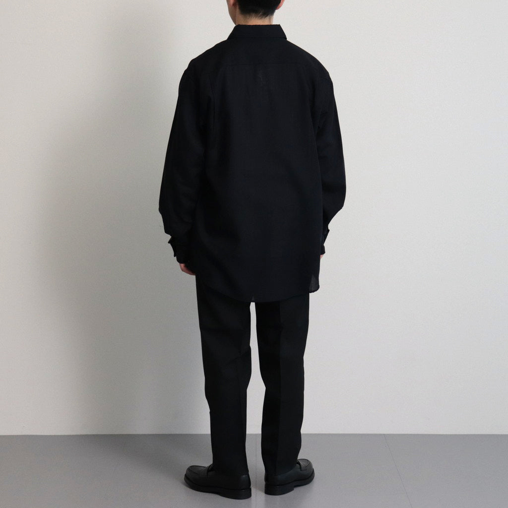 WOOL REGULAR COLLAR SHIRT #NAVY [BN-24SM-026]