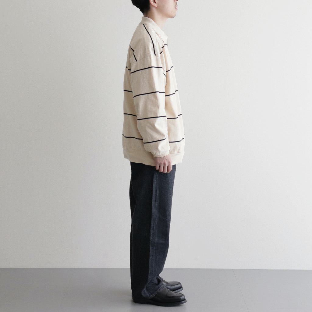 C/NAPP Border Collared Harf-zip #Ivory-BODY×Black-Line [BHS24S025]