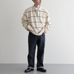 C/NAPP Border Collared Harf-zip #Ivory-BODY×Black-Line [BHS24S025]