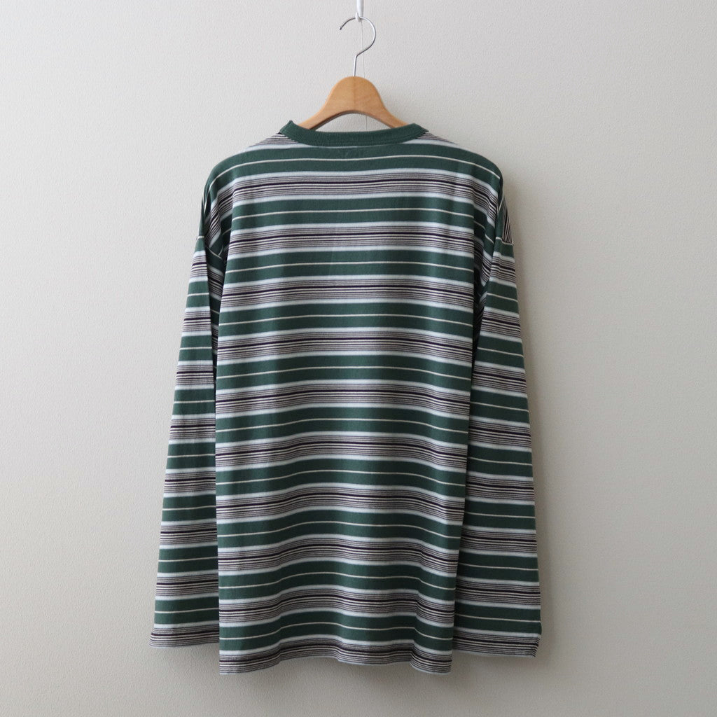 BORDER LS TOP #GREEN×NAVY [PMAR-CL02]