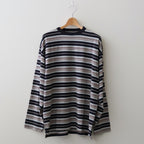 BORDER LS TOP #NAVY×BROWN [PMAR-CL02]