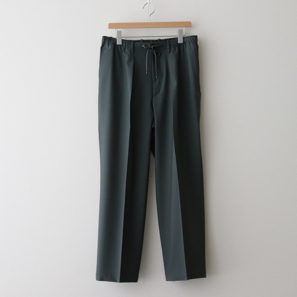 ORGANIC WOOL 2/80 TROPICAL CLASSIC FIT EASY PANTS #OLIVE [A24A-14PT01C]