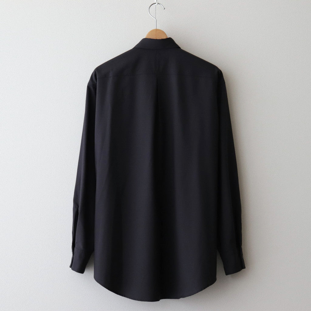 ORGANIC WOOL 2/80 TROPICAL COMFORT FIT SHIRT #CHARCOAL [A24A-14SH01C]