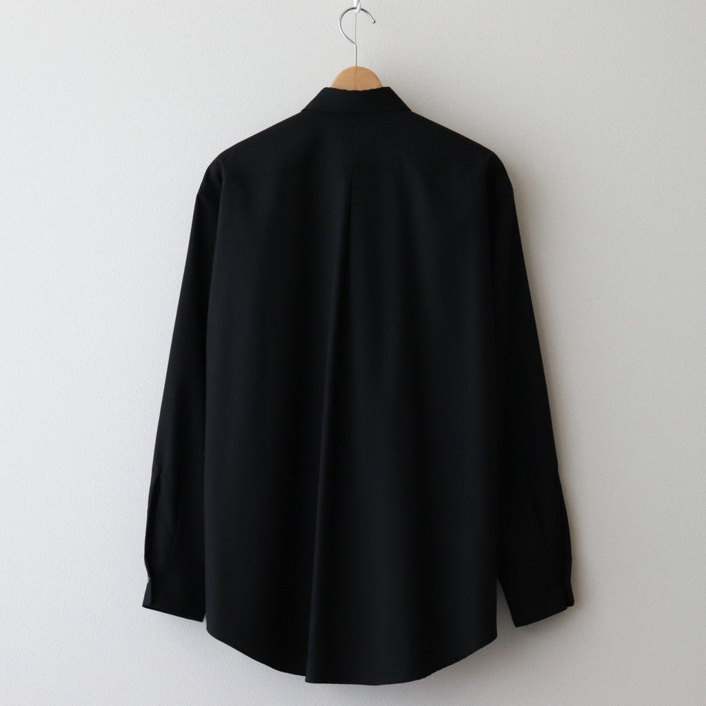 ORGANIC WOOL 2/80 TROPICAL COMFORT FIT SHIRT #BLACK [A24A-14SH01C]