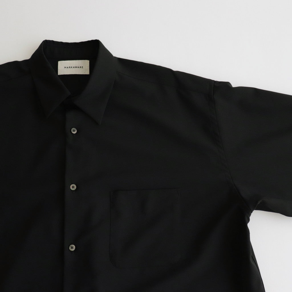 ORGANIC WOOL 2/80 TROPICAL COMFORT FIT SHIRT #BLACK [A24A-14SH01C]