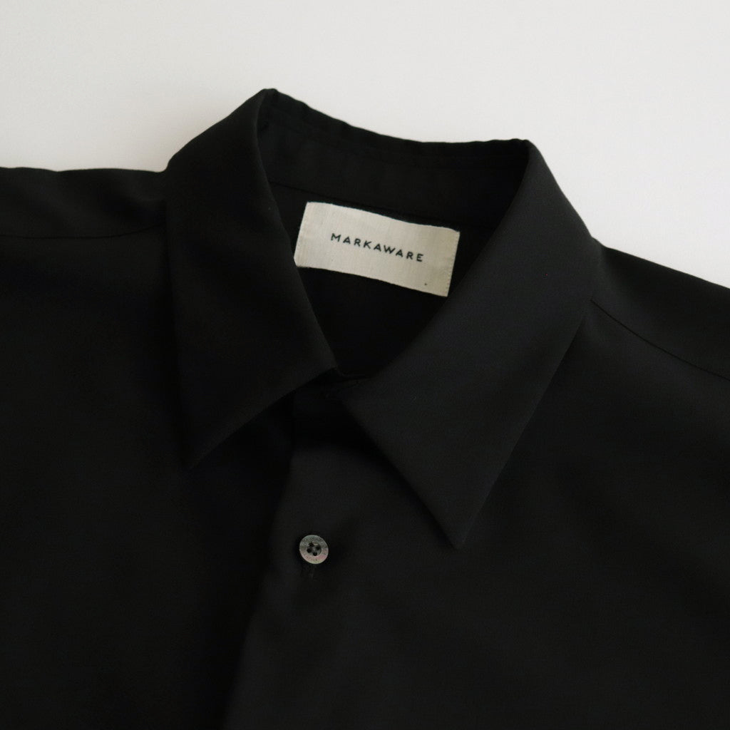 ORGANIC WOOL 2/80 TROPICAL COMFORT FIT SHIRT #BLACK [A24A-14SH01C]