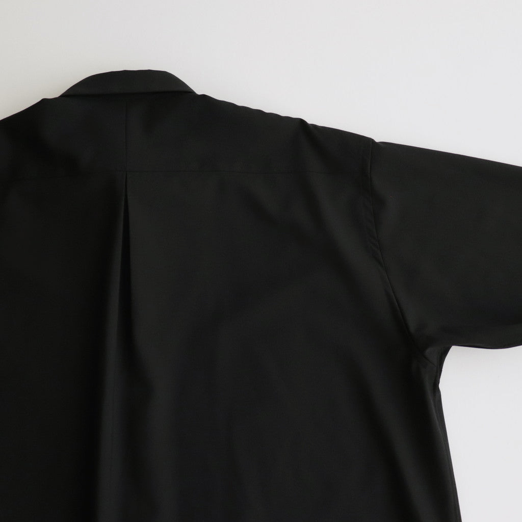 ORGANIC WOOL 2/80 TROPICAL COMFORT FIT SHIRT #BLACK [A24A-14SH01C]