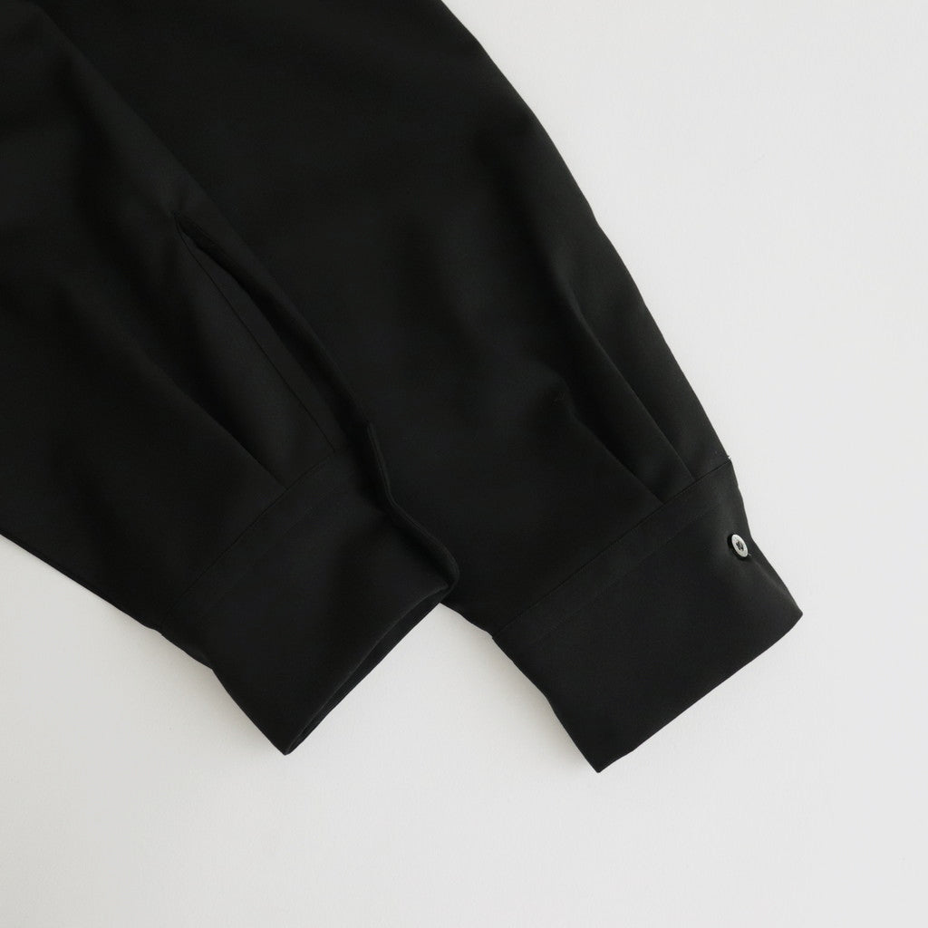 ORGANIC WOOL 2/80 TROPICAL COMFORT FIT SHIRT #BLACK [A24A-14SH01C]