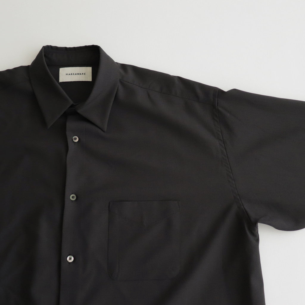 ORGANIC WOOL 2/80 TROPICAL COMFORT FIT SHIRT #CHARCOAL [A24A-14SH01C]