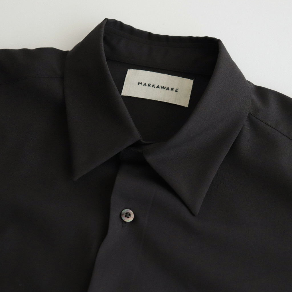 ORGANIC WOOL 2/80 TROPICAL COMFORT FIT SHIRT #CHARCOAL [A24A-14SH01C]