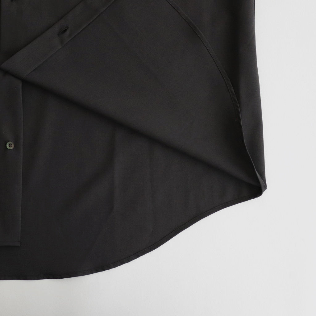 ORGANIC WOOL 2/80 TROPICAL COMFORT FIT SHIRT #CHARCOAL [A24A-14SH01C]