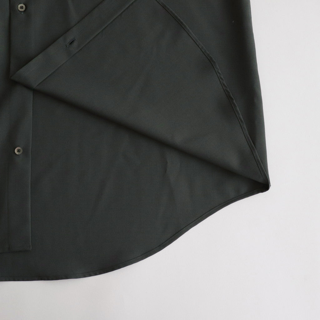 ORGANIC WOOL 2/80 TROPICAL COMFORT FIT SHIRT #OLIVE [A24A-14SH01C]