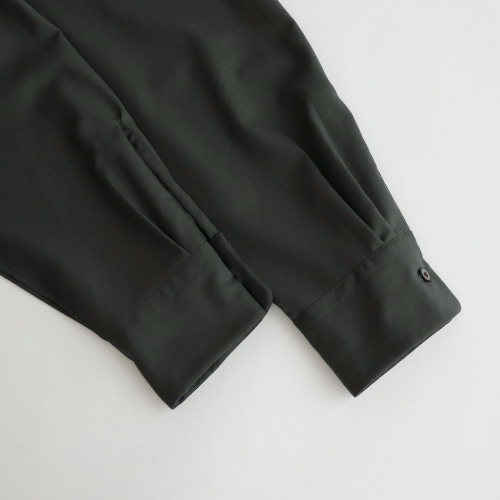 ORGANIC WOOL 2/80 TROPICAL COMFORT FIT SHIRT #OLIVE [A24A-14SH01C]