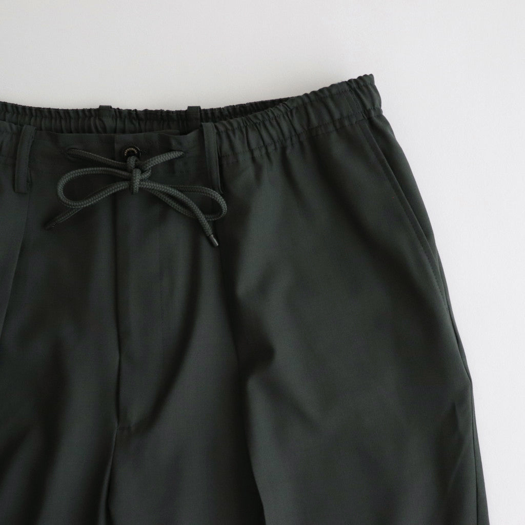 ORGANIC WOOL 2/80 TROPICAL CLASSIC FIT EASY PANTS #OLIVE [A24A