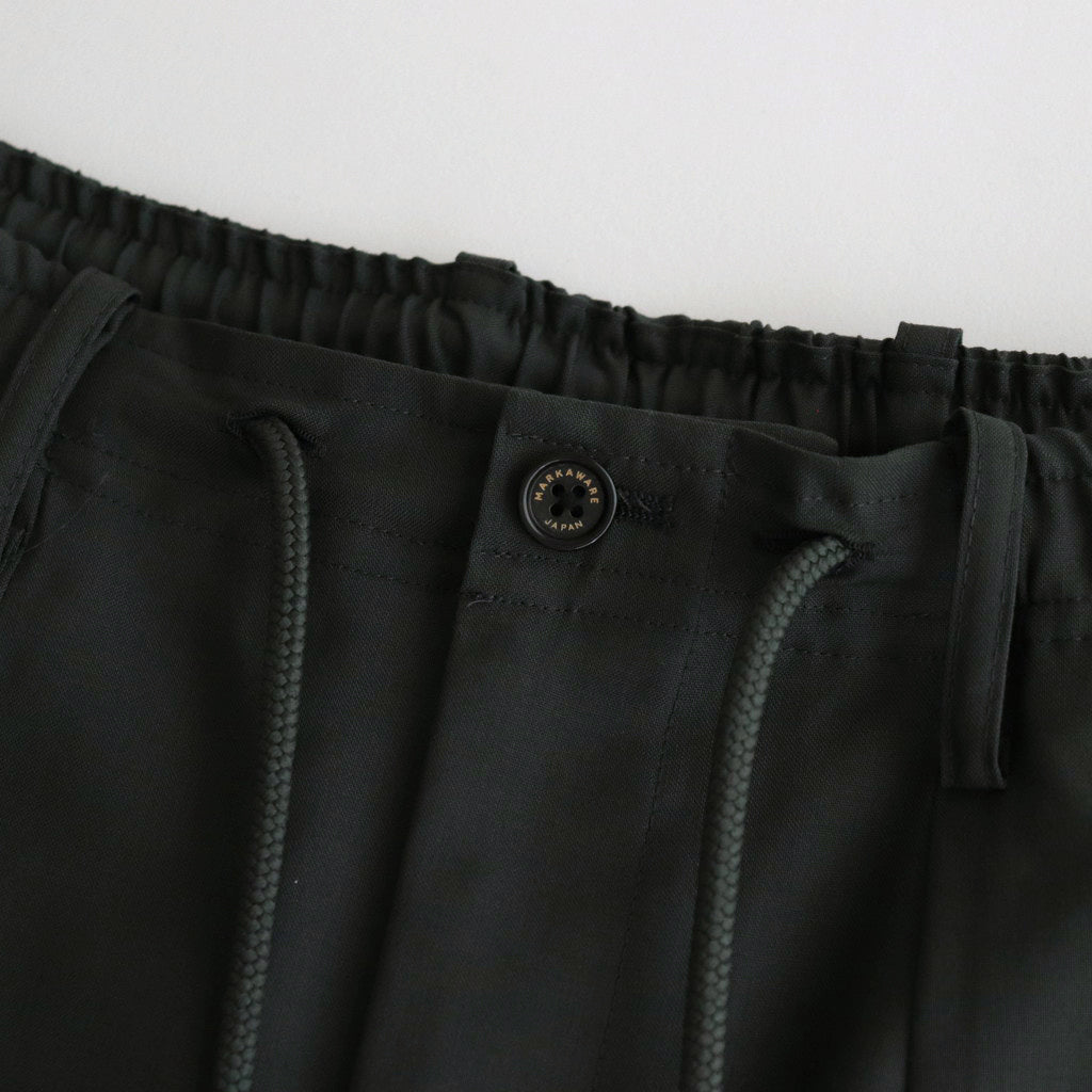 ORGANIC WOOL 2/80 TROPICAL CLASSIC FIT EASY PANTS #OLIVE [A24A-14PT01C]