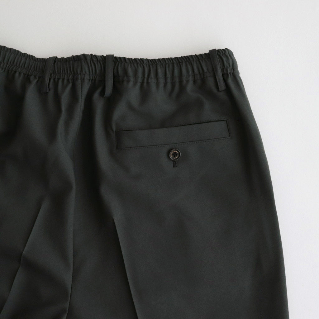 ORGANIC WOOL 2/80 TROPICAL CLASSIC FIT EASY PANTS #OLIVE [A24A-14PT01C]