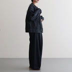 COLLARLESS DENIM JACKET #FADEBLACK [BHSW23F4]
