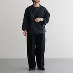 COLLARLESS DENIM JACKET #FADEBLACK [BHSW23F4]