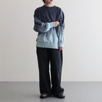 LIGHT SWEAT CREW-NECK P/O #DARKNAVY×SAXE [BHSW23F12]