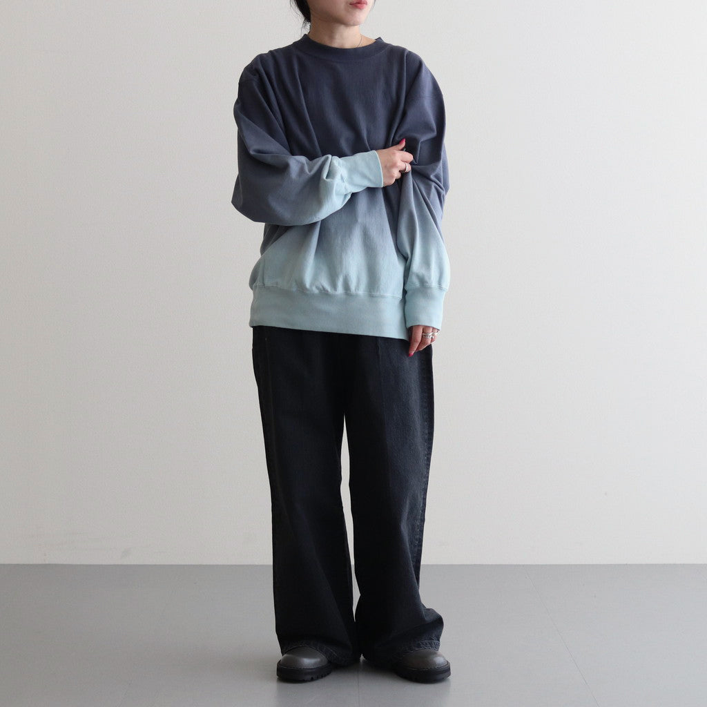 LIGHT SWEAT CREW-NECK P/O #DARKNAVY×SAXE [BHSW23F12]