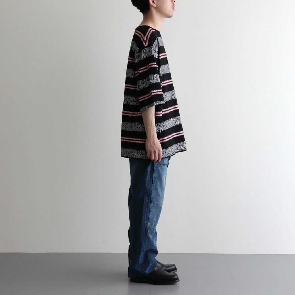 CRABBIE / ジャカード S/S ポケットTee #BLACK [DN-1202C2]