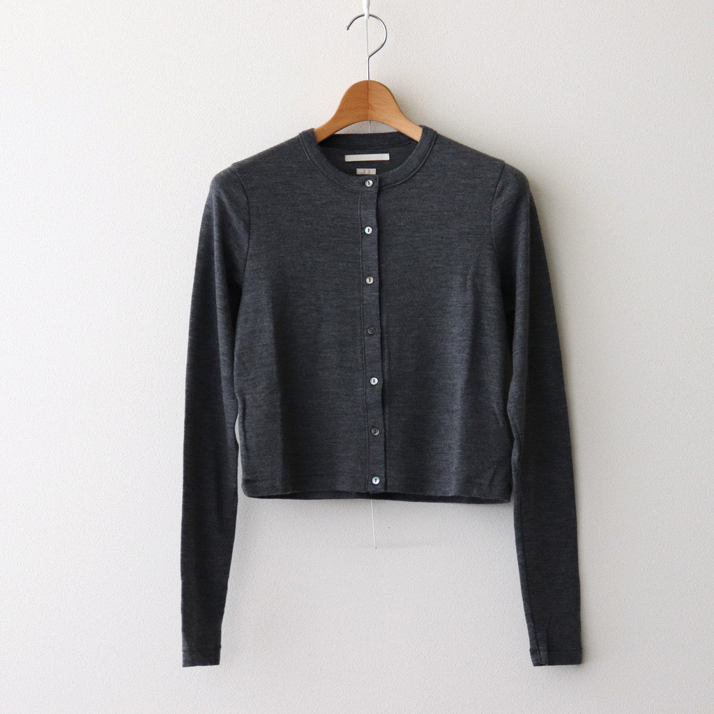 Wool Rib Cardigan #HeatherCharcoal [BHSW24F13]