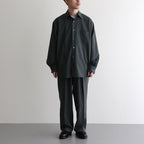 ORGANIC WOOL 2/80 TROPICAL COMFORT FIT SHIRT #OLIVE [A24A-14SH01C]