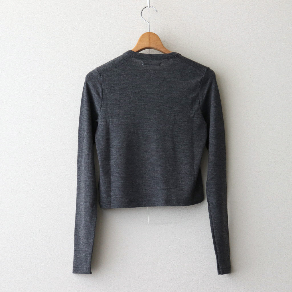 Wool Rib Cardigan #HeatherCharcoal [BHSW24F13]