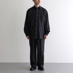 ORGANIC WOOL 2/80 TROPICAL COMFORT FIT SHIRT #CHARCOAL [A24A-14SH01C]