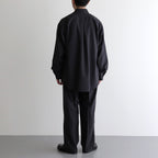 ORGANIC WOOL 2/80 TROPICAL COMFORT FIT SHIRT #CHARCOAL [A24A-14SH01C]