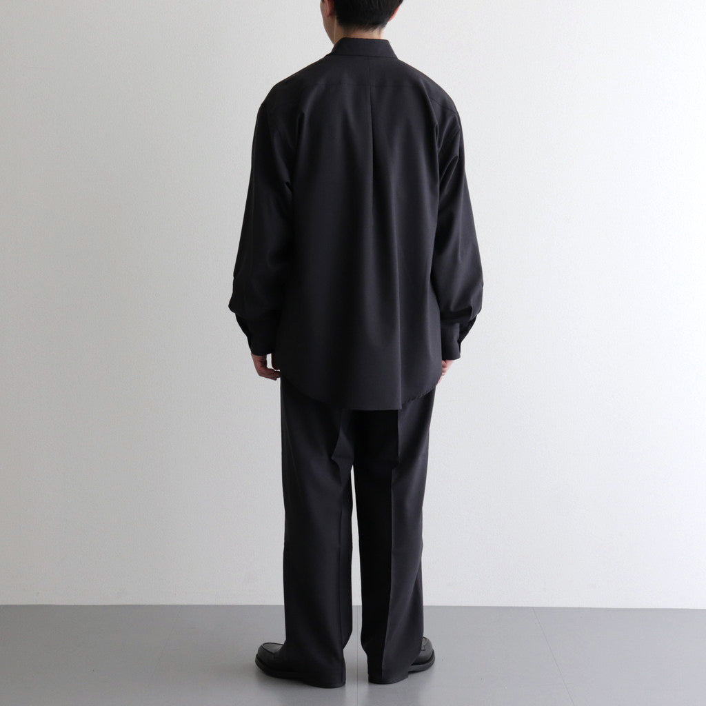 ORGANIC WOOL 2/80 TROPICAL COMFORT FIT SHIRT #CHARCOAL [A24A-14SH01C]